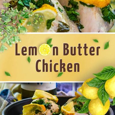 Making the most delicious lemon butter chicken recipe in a skillet at home