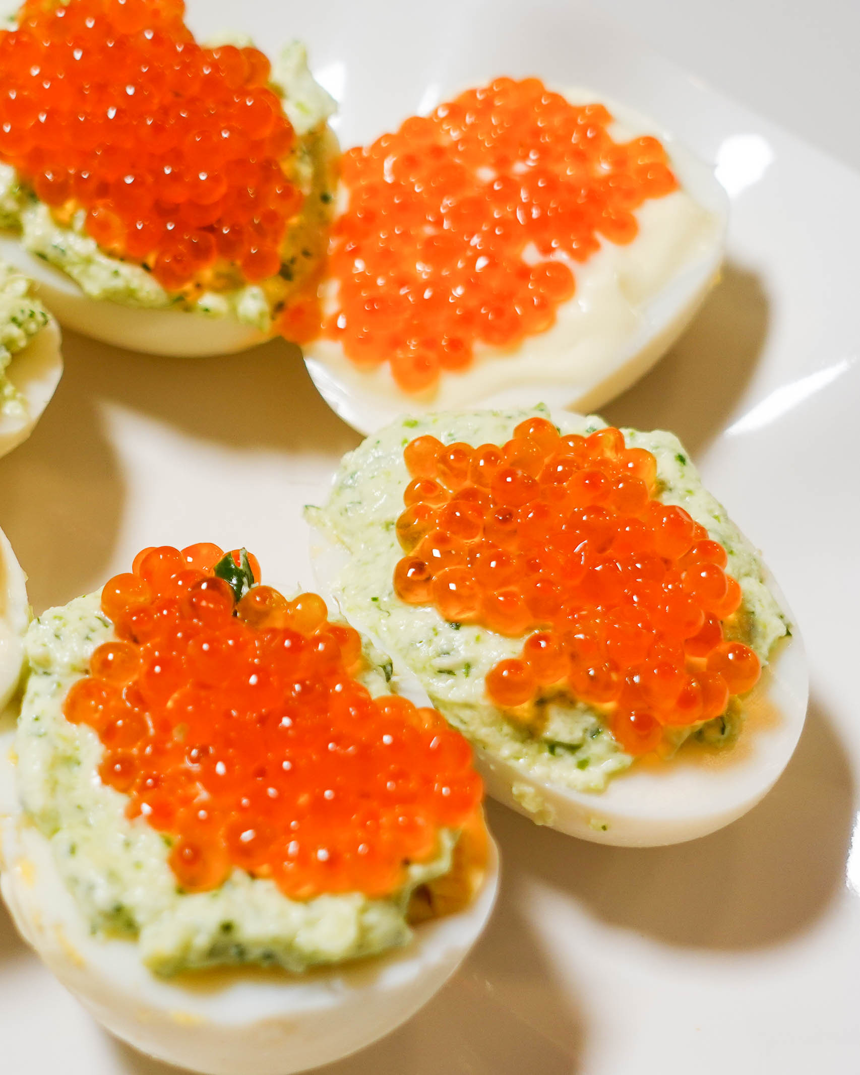 Salmon Caviar Deviled Eggs Recipe - Helena Recipes