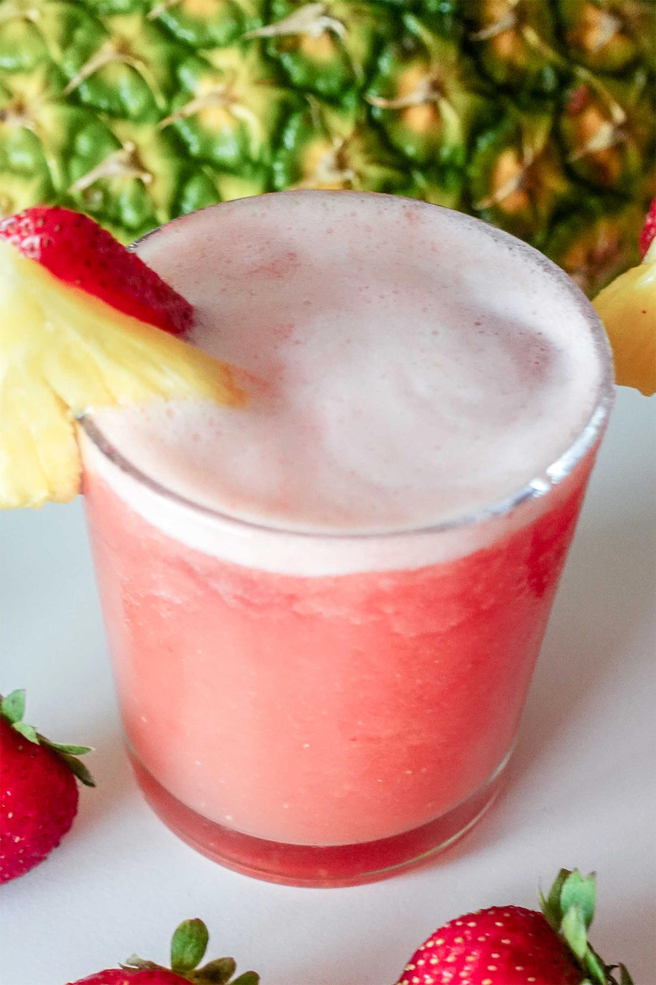Rum Pineapple Strawberry Cocktail