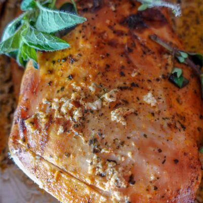 Homemade Roasted Turkey Breast cooked with fragrant spices