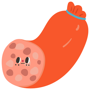 Meat sausage character.