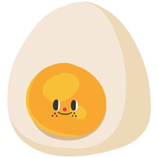 Salad egg character.