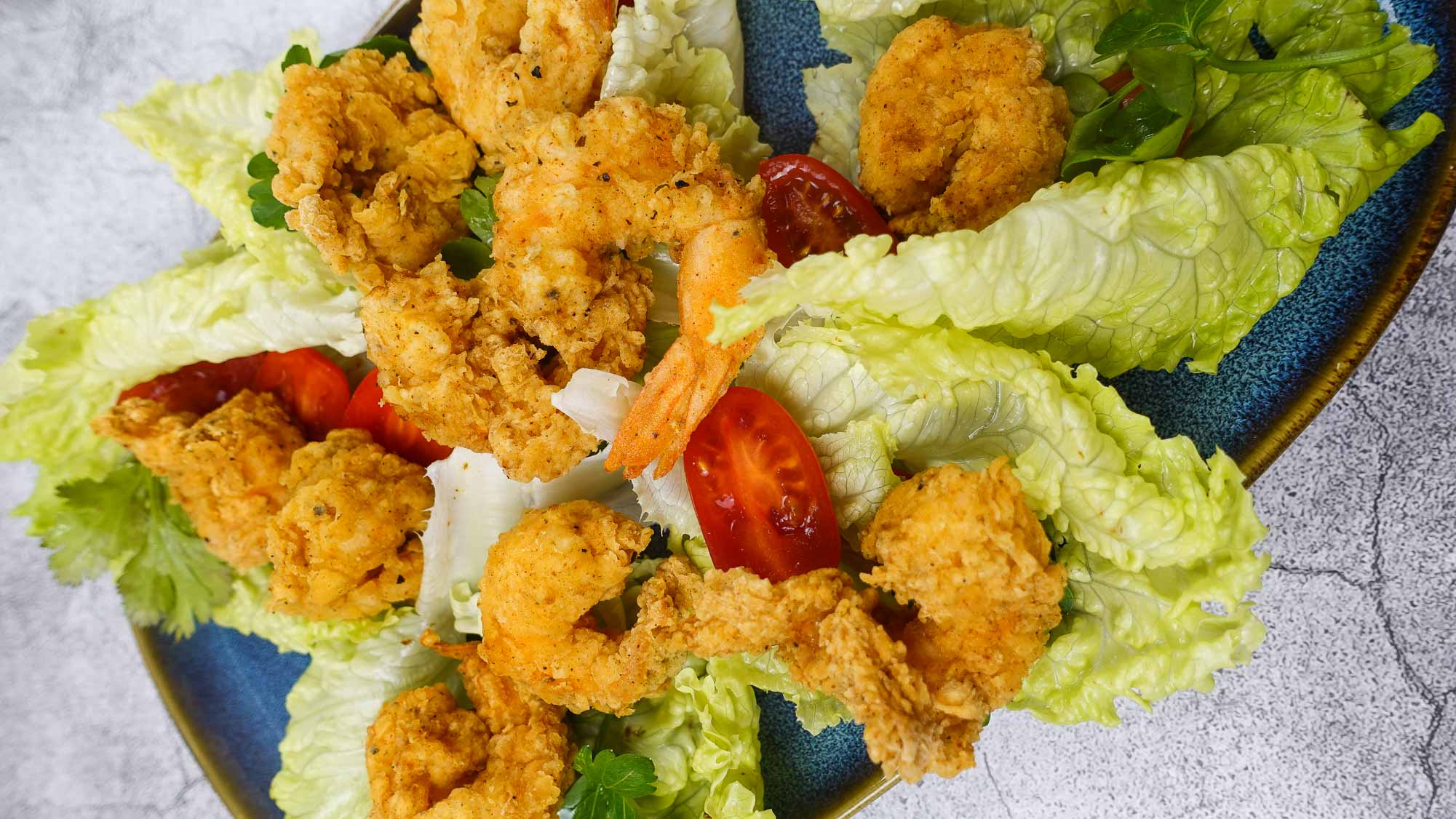 Mediterranean Shrimp Lettuce Wraps on a plate.